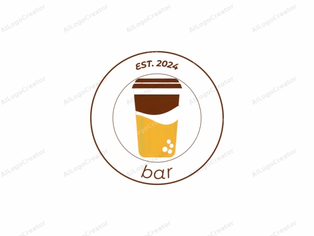 Dies ist ein minimalistisches grafisches Logo-Design, das eine stilisierte Darstellung eines Kaffeebechers mit Deckel zeigt. Das Logo wurde in einem flachen, digitalen Kunststil erstellt und verwendet Volltonfarben ohne Verläufe oder Schattierungen. Der Kaffeebecher wird in zwei