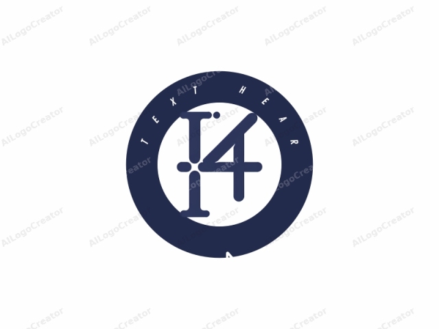 The logo consists of a simple, stylized representation of the number "14" in a dark blue color against a white background. The number is designed using a combination of thick, bold lines and small, dot-like elements, giving it a geometric