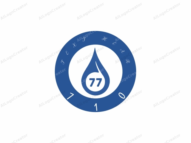 which is a digital graphic created in a clean, minimalist style. The image features a stylized, simplified representation of a drop of water. The droplet is depicted in a solid, opaque blue hue. Positioned centrally within the droplet, there