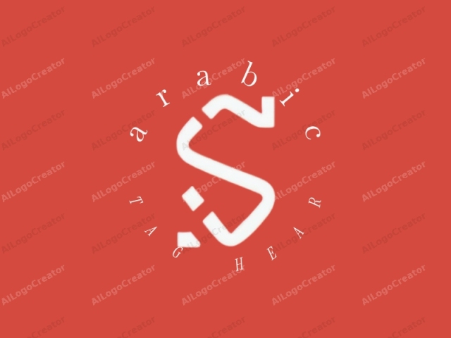 The image is a digital graphic with a minimalist design. The background is a solid red color, which provides a striking contrast to the white, geometric shapes at the center. The geometric shapes include a curved line that resembles a lowercase "s" and