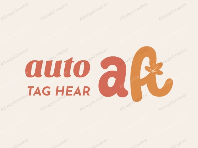 The image is a digital logo featuring a stylized, hand-drawn font. The letters "A" and "F" are prominently displayed in the center. The "A" is rendered in a warm, coral red hue, while the "