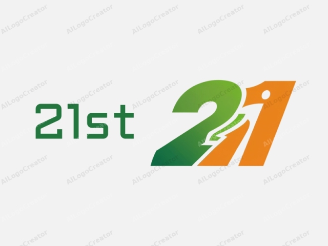 que es un gráfico estilizado y creado digitalmente. El logo presenta un diseño atrevido y minimalista que consiste en los números "21" dispuestos en una forma moderna y abstracta. El número "2" se representa como una figura suave y redondeada que transiciona desde una