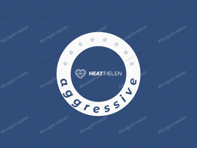 a heart with a stylized heartbeat waveform. This image features a simple and modern logo design on a dark blue background. The logo is centered and consists of two main elements: a white heart shape with a stylized heartbeat waveform inside it and the