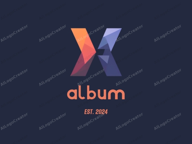 The logo image is a geometric design featuring an abstract "X" shape. It is composed of triangular and polygonal elements that are arranged in a symmetric pattern. The colors used are bold and vibrant, with the right side of the "X"