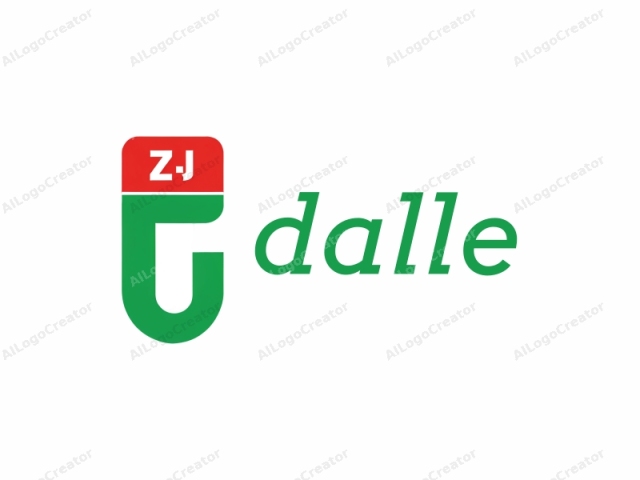 The logo is a modern, simplified design. It features a large, stylized letter "C" in a flat, bold, green font, positioned at the center of the image. Above the green "C," there is a small red rectangle