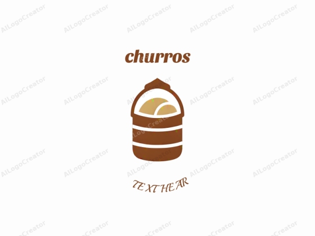 The logo is a stylized, minimalist design featuring a simple, yet recognizable icon. The image is centered and composed entirely in shades of brown and white on a plain white background. The main subject is a traditional woven bamboo basket commonly used for carrying