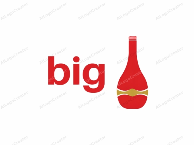 This logo image features a simple, minimalist design of a bottle in a flat, digital style. The bottle is depicted in solid red, with a smooth texture and a sleek, elongated shape, tapering at the top. It has a cylindrical