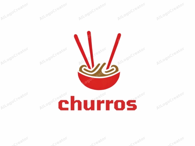 The logo features a simple, stylized representation of a noodle bowl in a minimalist design. The bowl is depicted in a bold red color with smooth, curved lines that evoke a sense of fluidity and comfort. Inside the bowl, there are