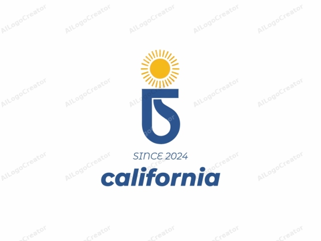 das ein einfaches und doch elegantes Design bietet. Dieses Logo besteht aus einer stilisierten Sonne und einer abstrakten Form. Oben im Logo strahlt eine gelbe Sonne mit einem stilisierten Strahlenumriss nach außen. Das Sonnensymbol ist zentral positioniert und