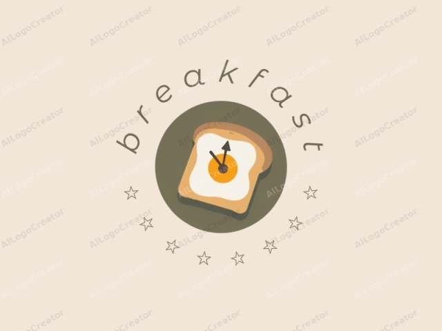 This is a minimalist logo in a digital, flat design style. It features a circular composition with a muted olive green background, centered around a slice of bread. The bread slice is positioned diagonally in the center, occupying the majority of the circular