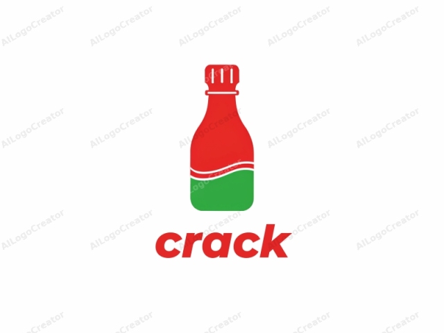 This is a simple, minimalist logo, depicting a stylized bottle. The bottle is predominantly red, with a green cap and lower portion. The cap has a textured, ribbed design on top. The bottle is depicted frontally, without any