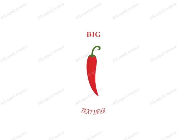 This is a simple, stylized, and colorful logo image of a chili pepper. The chili pepper is depicted in a sleek and modern art style, with clean lines and vibrant colors. It features a bright red body, elongated and tapered towards