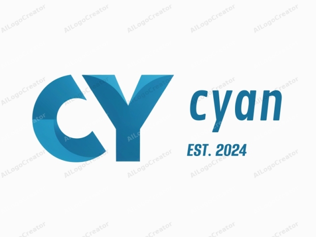 The logo is composed of three distinct elements: a blue "C" and a blue "Y" that intersect at the right side of the "Y," forming a modern, abstract design. The "C" and "Y" have a gradient