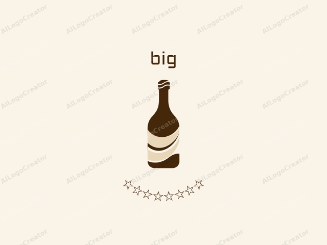 The logo image features a minimalist, geometric design representing a wine bottle. The bottle is depicted in a simplistic, flat design with a dark brown color that symbolizes the bottle’s body. Three horizontal brown stripes run along the length of the bottle,