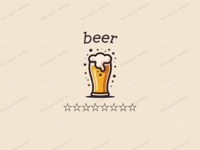 featuring a simple, stylized drawing of a beer mug set against a neutral beige background. The beer mug is prominently centered and occupies most of the image. It is outlined in thick black lines, giving it a crisp and bold appearance. The mug