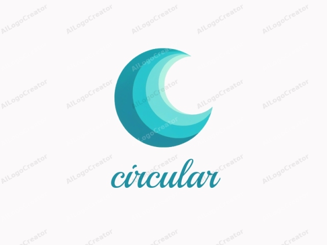 This logo image features a sleek, abstract representation of a wave, predominantly in shades of turquoise, blue, and white, with a smooth gradient effect. The wave is depicted in a curved, crescent shape, with its tip pointing left and its