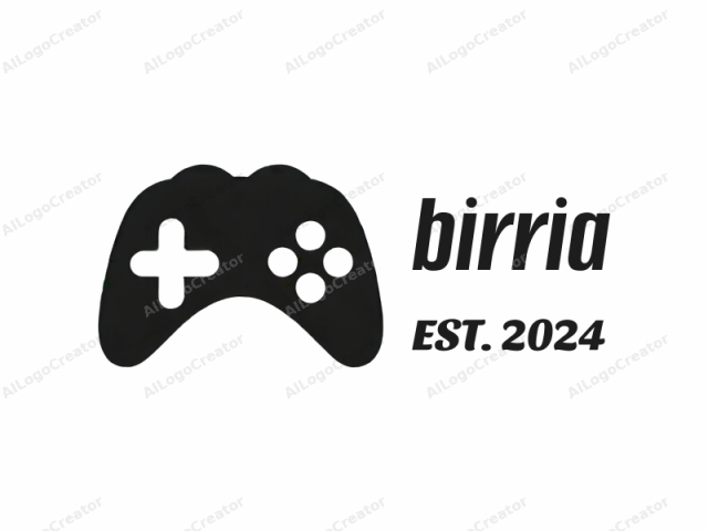 Ein Videospiel-Controller. Das Bild ist eine minimalistische, schwarz-weiße, stilisierte Silhouette eines klassischen Videospiel-Controllers. Der Controller ist im Profil dargestellt, dem Betrachter zugewandt, und besteht aus zwei Hauptteilen: dem Hauptgriffbereich und dem Richtungsbereich.