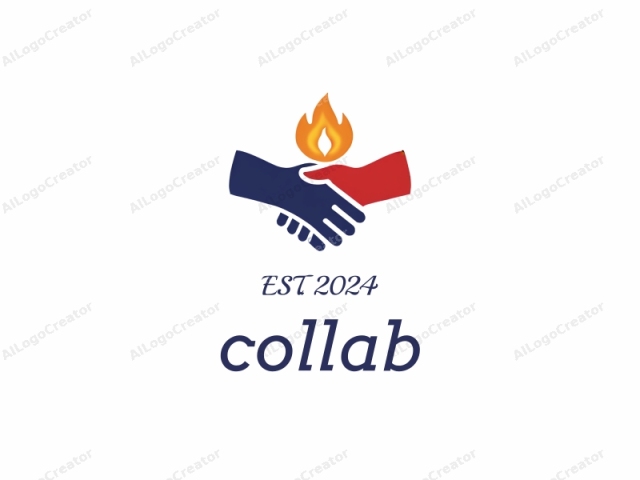 This logo is a simplified, stylized, and abstract illustration, featuring a prominent central motif of two hands, one on each side, symbolizing unity and cooperation. The hands are drawn in a minimalist, flat style, with no visible details such