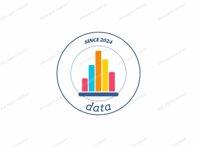 La imagen presenta un diseño minimalista, representando un gráfico compuesto por cinco barras verticales sobre un fondo blanco. Cada barra tiene una altura uniforme y está rellena con un color sólido, sin sombreado ni detalles adicionales. Las barras están dispuestas de izquierda a derecha en orden descendente