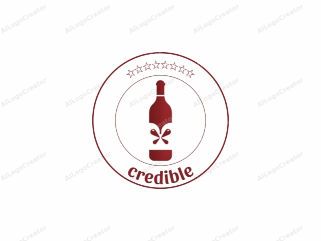 The logo features a simplified, minimalist design of a wine bottle in a maroon or burgundy hue against a stark white background. The wine bottle is depicted with a narrow neck that transitions into a bulbous, cylindrical body, typical of wine bottles