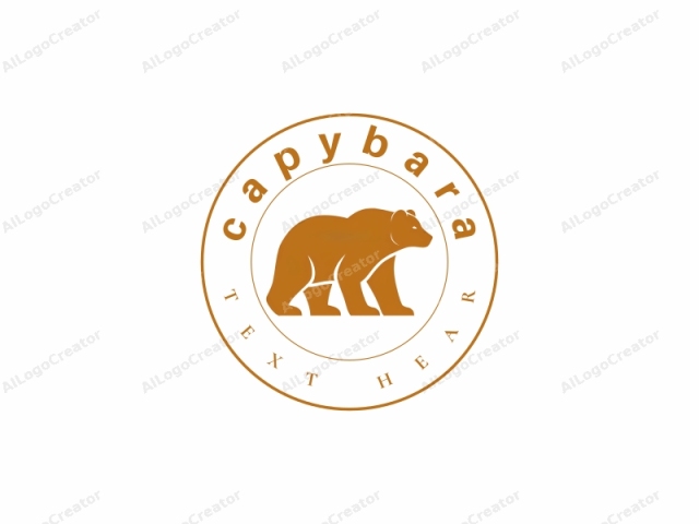 a stylized bear. The logo is a minimalist, digital drawing, depicted in a solid, burnt orange color against a stark white background. The bear is depicted in a simplified, almost cartoonish form, with clean lines and no shading or detailed