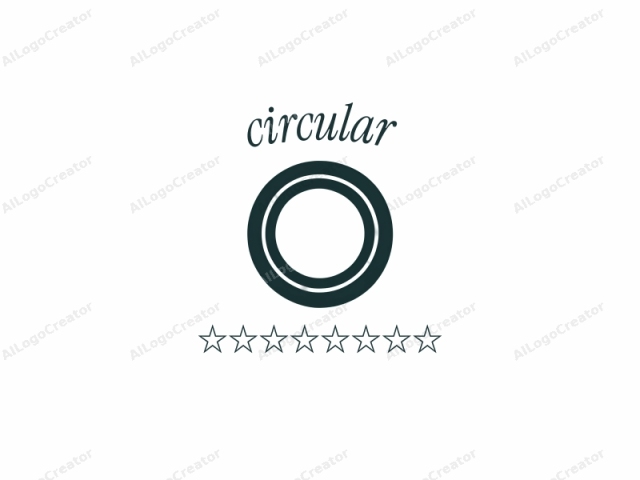 This logo image features a simple, minimalist design in a modern, clean style. It consists of a dark blue, thick circular band placed against a stark white background. The circular band has a uniform thickness, making the design highly symmetrical. The