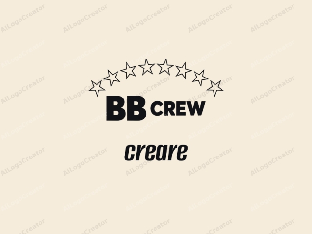 This is a minimalist logo image for the "BB Crew" brand, designed with a clean and modern aesthetic. The background is a soft, light beige color, creating a neutral and unobtrusive setting that allows the brand's name to stand