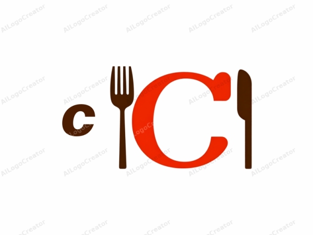 The logo image features a simple, minimalist design consisting of four distinct elements: a fork, a knife, a letter "C," and a letter "H." The elements are arranged horizontally in a row. The fork and knife, depicted in a