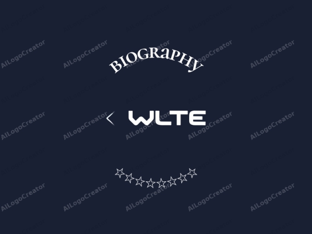 Dieses Bild ist eine digitale Grafik, die ein Logo für ein Unternehmen namens "WLTE" darstellt. Der Hintergrund ist ein tiefes, reiches Marineblau, was ihm ein elegantes und modernes Gefühl verleiht. In der Mitte des Bildes wird der Firmenname prominent angezeigt