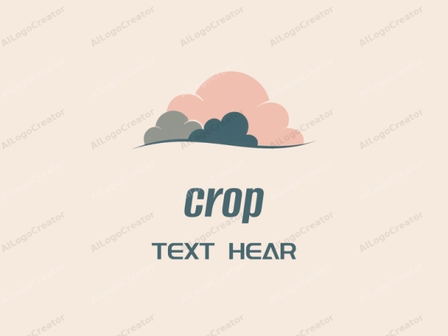 a stylized cloud formation set against a pale beige background. The logo features a minimalist, abstract design. The cloud formation is depicted with clean lines and simple shapes, devoid of any intricate details. The clouds are rendered in various shades of blue,