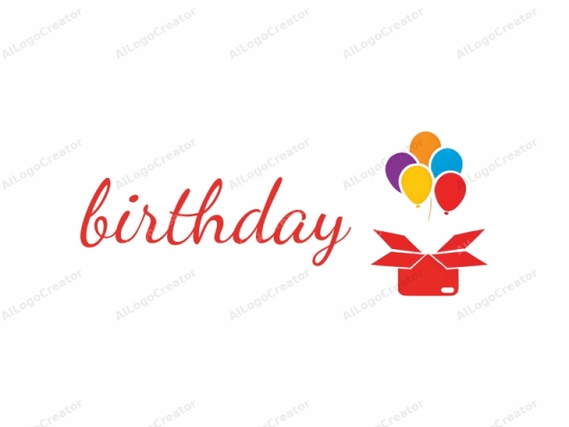 The image is a minimalist, digital graphic featuring a stylized, flat design. Central to the composition is a red rectangular gift box with an open lid, its edges neatly cut in a square shape. The box is positioned slightly off-center to the