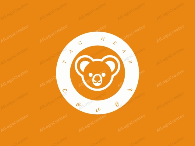 que emplea un enfoque de diseño minimalista. El logo presenta una cara de koala estilizada centrada sobre un fondo naranja sólido. La cara del koala se representa en una ilustración simple, plana y en líneas blancas audaces, con líneas limpias y rectas.