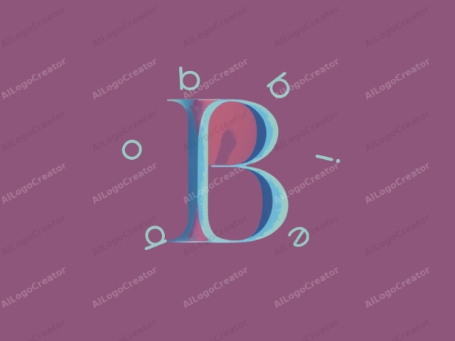 This is a digital art logo featuring the letter "B" centered within the composition. The logo is designed with a modern, minimalist aesthetic using gradient colors. The background transitions smoothly from a soft pink hue at the top to a deep purple at the