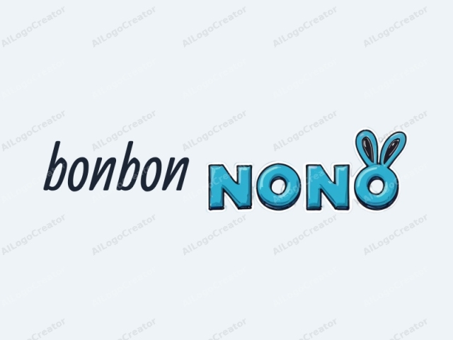 This logo is a digital illustration featuring the word "Nono" set in a bold, modern font with a slight playful twist. The text is rendered in a vibrant, teal blue with a slight gradient effect, giving it a three-dimensional appearance.