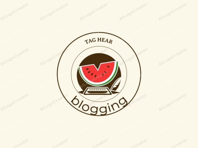 This logo is a simple, stylized drawing featuring a large slice of watermelon, depicted as a single layer, with a thick, black outline. The watermelon slice is divided vertically into two parts: a vibrant red center, filled with tiny