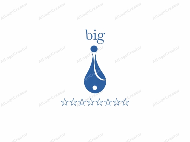 which features a minimalist, geometric design in shades of blue. The image consists of a stylized, abstract depiction of a teardrop, rendered in solid blue against a plain white background. The teardrop shape is elongated and tapering