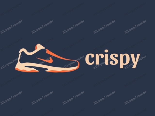 Esta imagen de logo es una ilustración minimalista y abstracta de una zapatilla Nike. La zapatilla se representa en un color azul marino oscuro sobre un fondo azul marino sólido, enfatizando el contraste. El diseño de la zapatilla es simplificado pero reconocible, presentando un