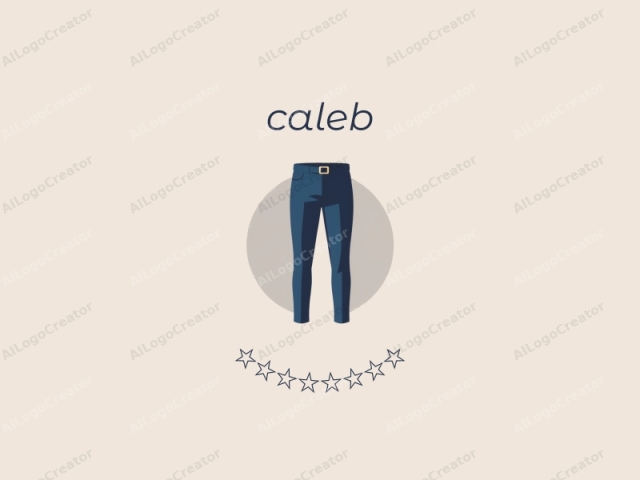 This is a digital illustration of a pair of blue jeans. The jeans are depicted frontally, with the fly slightly open, showing the top of the belt buckle, which is a simple rectangular design in a lighter hue. The waistband is visible