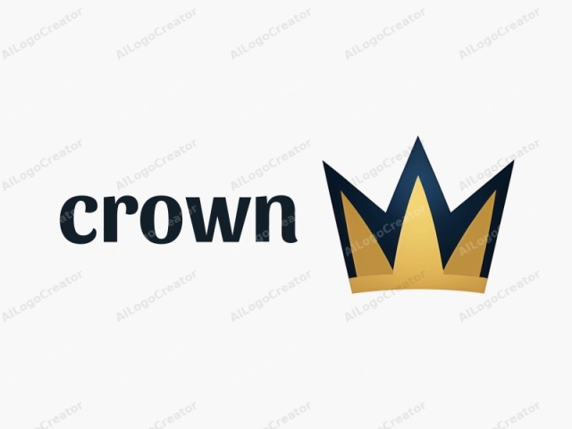 This is a clean and minimalistic digital logo design featuring a stylized crown. The crown consists of three pointed, symmetrical prongs, each with a distinctive triangular shape. The inner portion of the crown is a rich golden yellow, representing wealth