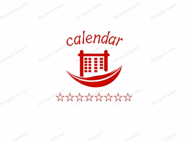 The image is a simple, stylized logo in red on a white background, featuring a modern, abstract design. At the center of the logo is a building represented by three horizontal lines representing floors, each with square windows. Above the building,