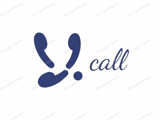 a stylized, minimalist character. The logo features a single, blue, abstract figure against a plain white background. The figure consists of two large, oval-shaped elements connected by a thin, curved line. The oval shapes are positioned horizontally with the