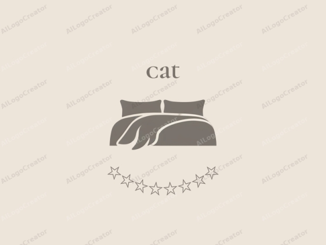 Dies ist ein einfaches, minimalistisches Logo, das eine stilisierte Darstellung eines Bettes zeigt. Das Bett ist in einem einfachen, gedämpften Braunton vor einem hellen Beige-Hintergrund illustriert, wodurch die Elemente deutlich und leicht erkennbar sind. Das Bett wird in der Profilansicht dargestellt.