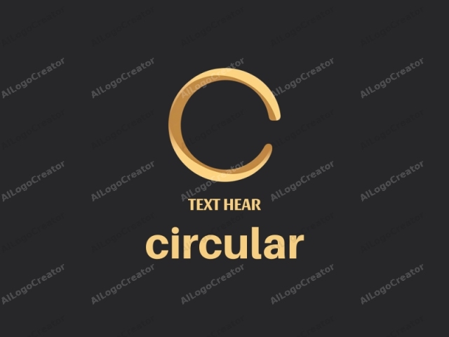 This is a minimalist, digital logo image with a clean, modern aesthetic. The logo features a large, central, golden circle with a slight gradient, indicating a smooth, polished texture. The circle is positioned horizontally and centered within the image. It