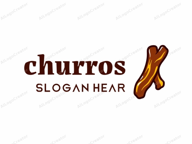 The logo image features a stylized, cartoonish depiction of a hot dog, rendered in a simple, clean, and bold style. The hot dog is drawn in a rich, brown color with highlights of darker brown and yellow hues, indicating the