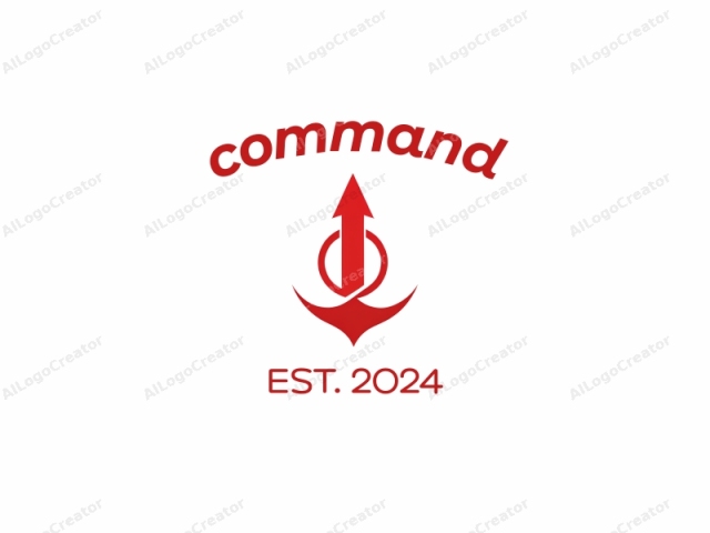 This logo, rendered in a minimalist style, consists of a striking red and white color scheme. The primary subject is an abstract shape that resembles an anchor. It is composed of a large, bold red anchor hook pointing downwards on the right side,