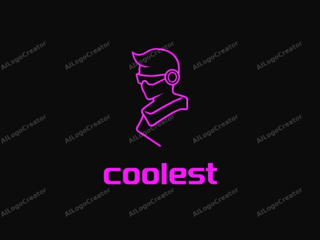 Dies ist eine digitale Illustration einer stilisierten menschlichen Figur vor einem tiefschwarzen Hintergrund. Die Figur ist in leuchtenden neonmagenta Linien dargestellt, was einen auffälligen Kontrast zum dunklen Hintergrund schafft. Die Person wird im Seitenprofil gezeigt, nach links blickend