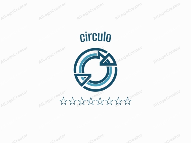 which features an abstract design. This is a stylized logo that utilizes clean lines, shapes, and color gradients. The logo comprises three primary elements: a central circle with a radius slightly smaller than the outer circle, and two triangular shapes, each