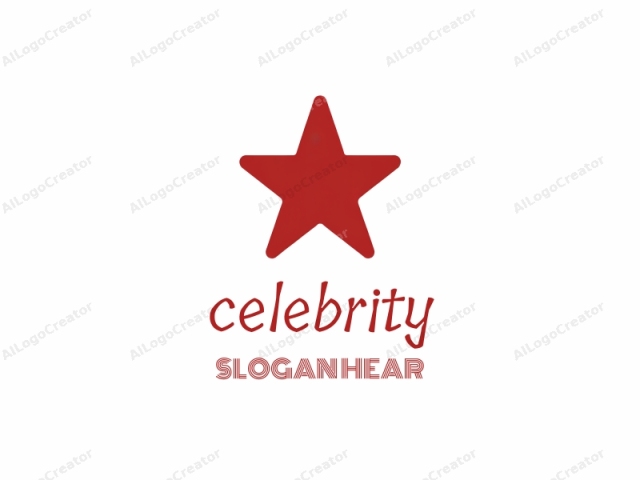 a star. The image is a minimalist logo, featuring a large, bold red star centered against a stark white background. The star's shape is simple and symmetrical, with five evenly spaced, sharp points forming a traditional star. Its bright red