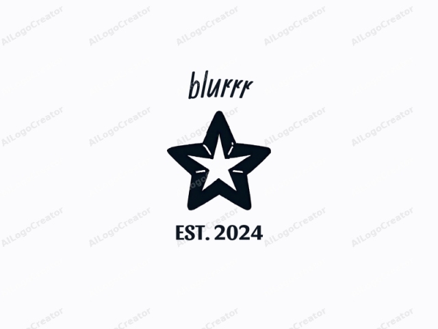 Este es un logotipo simple de estrella negra en estilo vectorial, colocado sobre un fondo blanco intenso. La estrella tiene una forma clásica de cinco puntas, con cada punta bien definida y ligeramente redondeada en las puntas. Los bordes de la estrella son suaves,