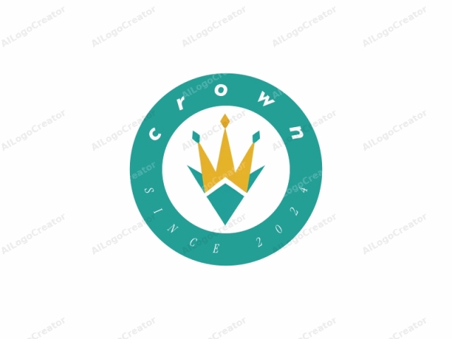 The logo features a stylized royal crown design rendered in flat, geometric shapes with clean lines and minimalistic detailing. The crown has three points, symbolizing unity and authority, with the central point slightly longer than the others, representing supremacy. Each